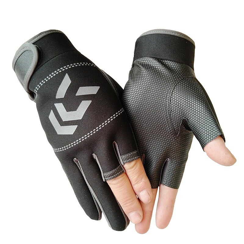 Daiwa Open-fingered Handschuhe Angeln Handschuhe Baumwolle Volle Finger Handschuhe Angeln Outdoor Reiten DAWA Angeln Gleitschutz Handschuhe: 1