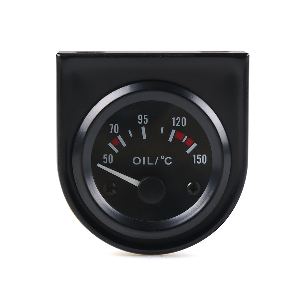 2 tommer 52mm sort volt meter vand temp olie temp gauge olie trykmåler brændstof niveau måler amp meter triple gauge kits bilmåler: Olietempometer
