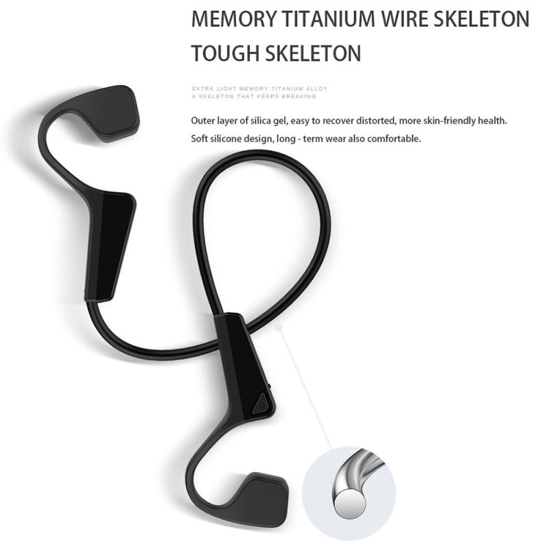 V11 Bone Conduction Headphones Bluetooth 5.0 Wireless Not In-Ear Headset IPX6 Waterproof Sport Earphones Lightweight Ear Hook