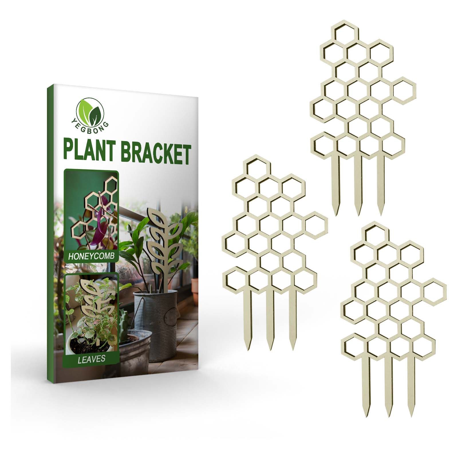 Potted Climbing Frame Wooden Honeycomb Leaves Shaped Plant Support Frame Climbing Flower Fixed Vines Plant Growth: 3pcs-Box Honeycomb