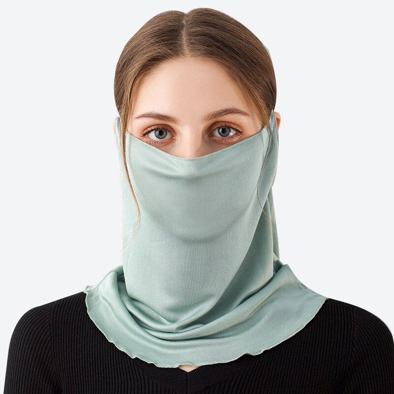 100% Nature Silk Ring Scarf Women Sun Protection Headscarf Neck Collar Outdoor Scarvers Real Silk Solid Neckscarves