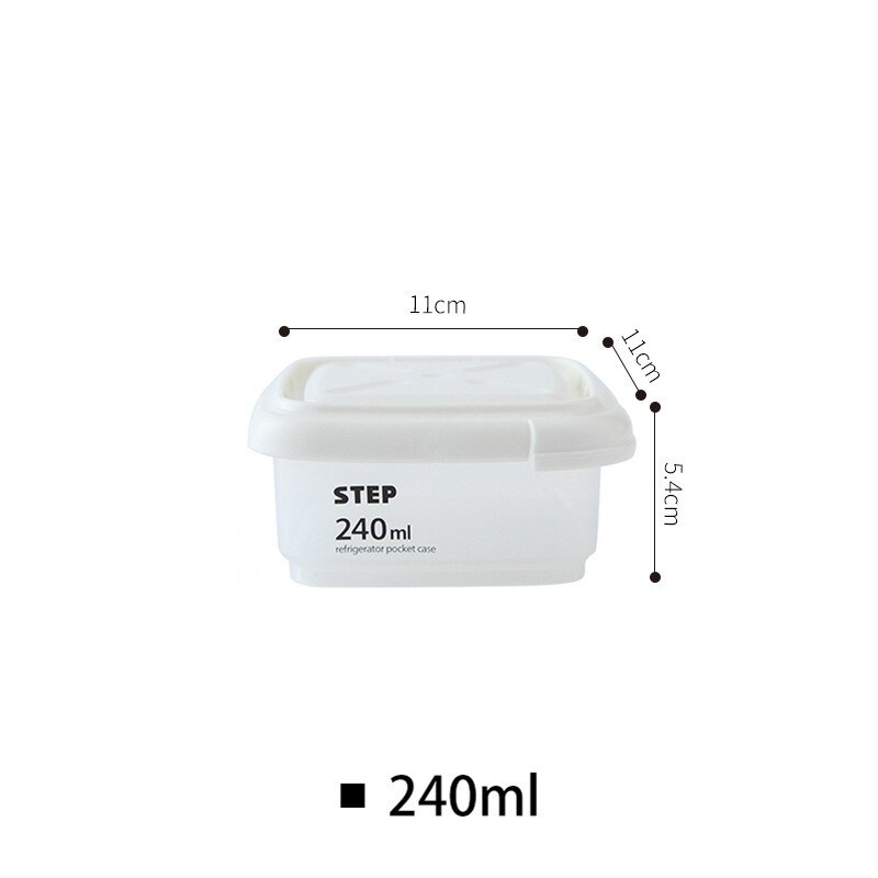 Kitchen Transparent Food Storage Box Sealed Dust Keep Fresh Storage Jar Containers Refrigerator Noodles Grain Food Organization: with scale-240ml