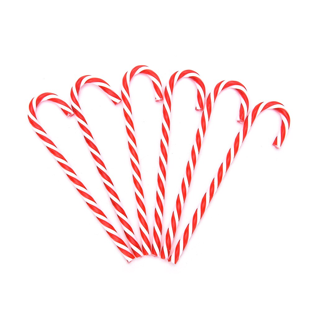 Plastic Candy Cane Ornamenten Kerstboom Opknoping Decors Voor Festival Party Xmas 6 Stks/zak
