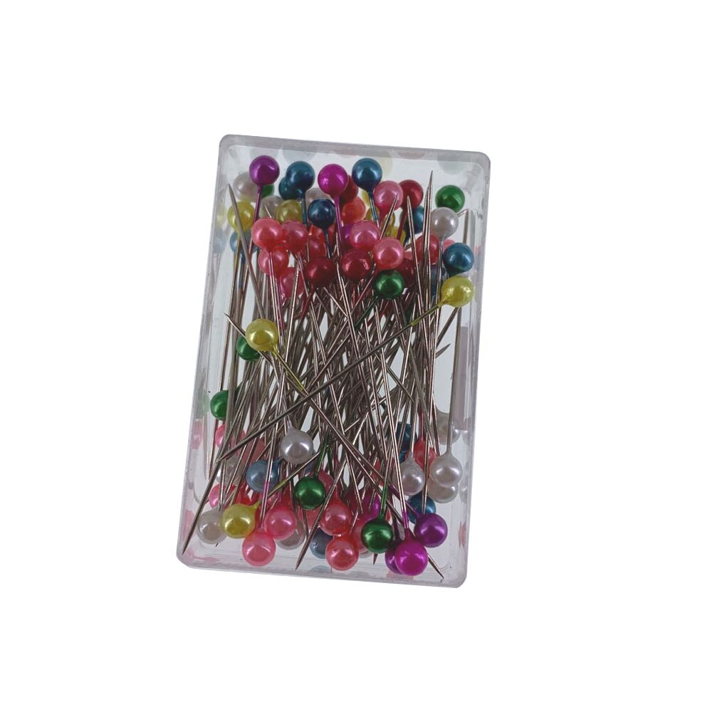 100 stk lange perlehoved kjolestifter syværktøjer til bryllup corsage blomsterhandlere pins med kasse tilbehør diy værktøjer