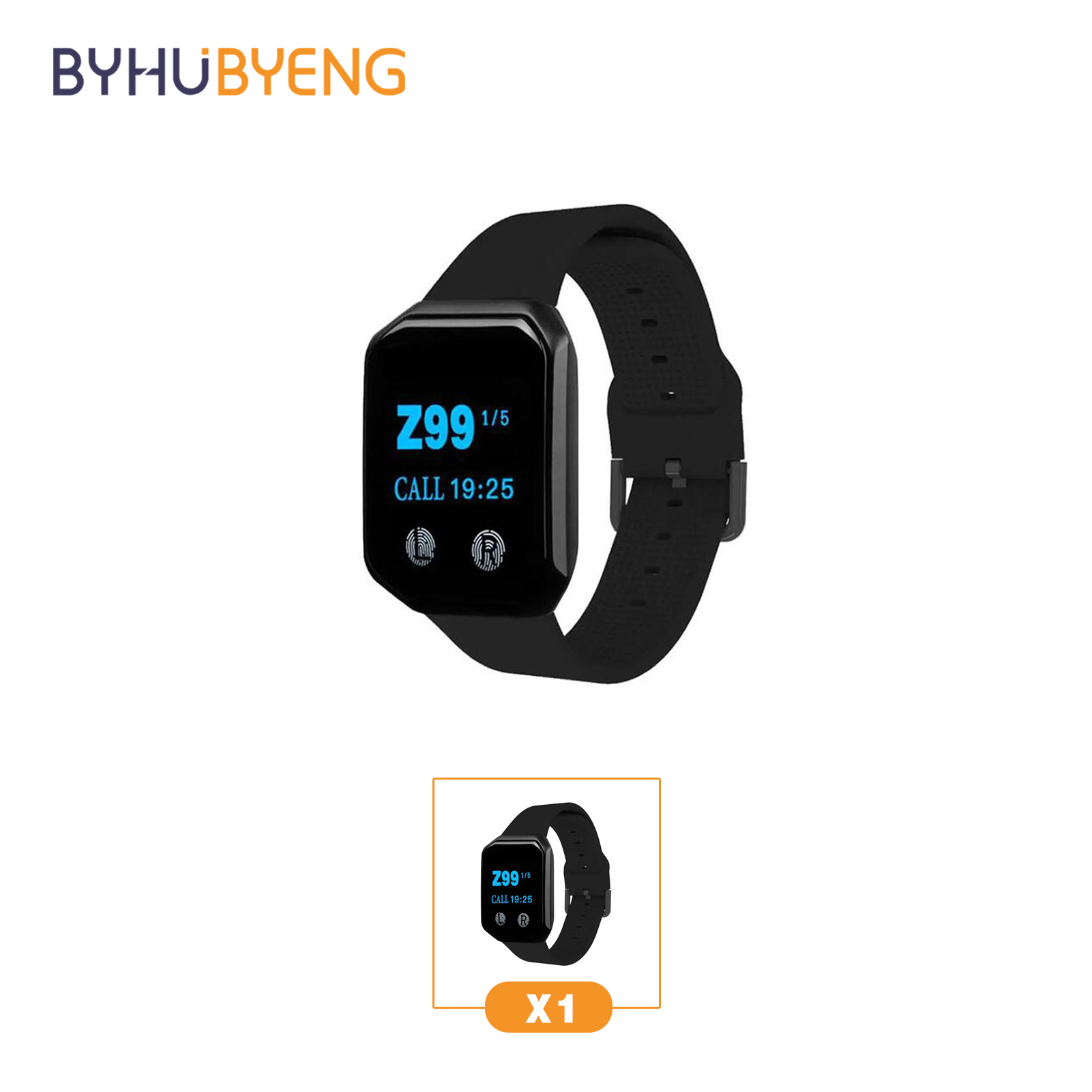 Wireless Restaurant Guest Pager System Waterproof Watch Receiver + Call Button Customer Service for Clinic Cafe Barber Shop Gym: black