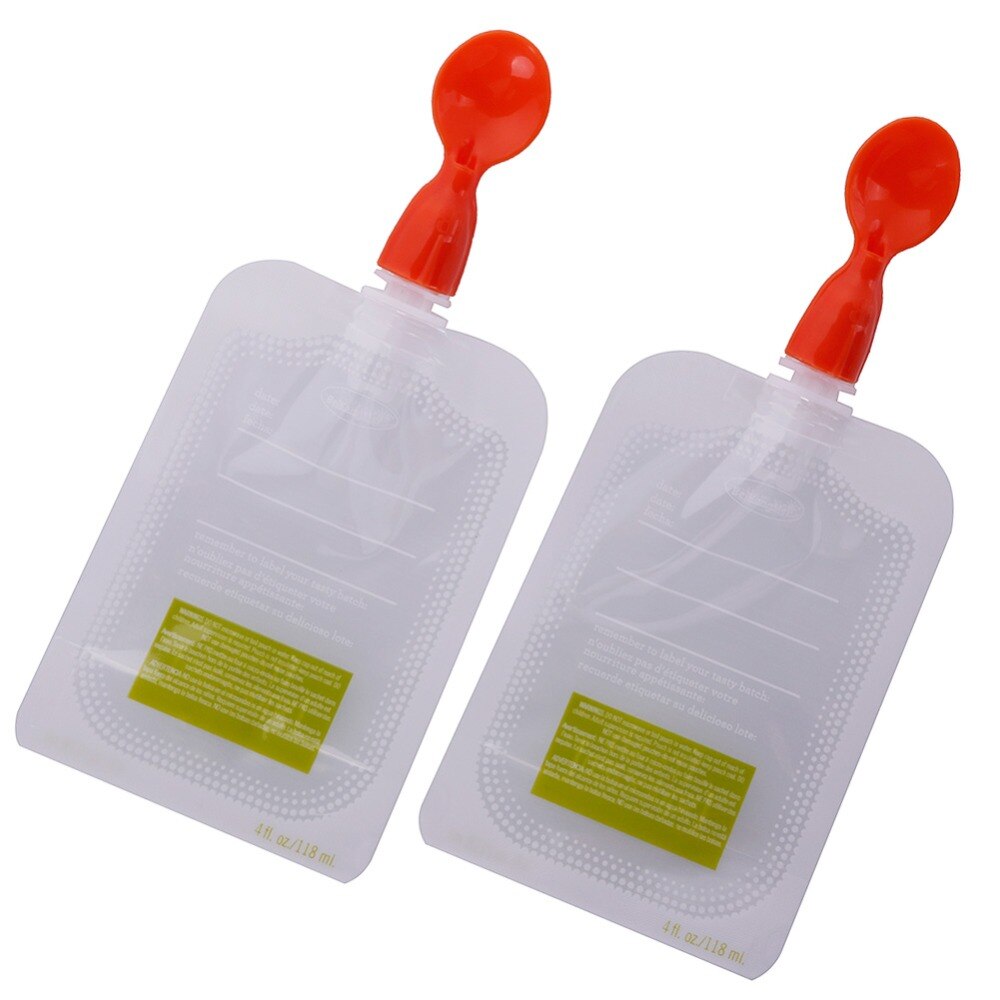 Praktische 1Pack X 2 Stuks Lepel Squeeze Zakjes Voeden Lepel Baby Fresh Food Maker Squeeze Station Gereedschap Voor Pasgeboren #281644