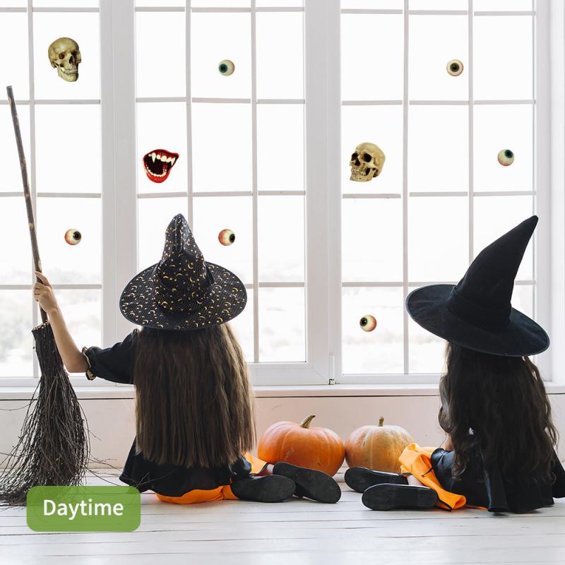 1Set Halloween Glow Stickers Glow In The Dark Halloween Stickers Pompoen Decoratie Posters Slaapkamer Woonkamer Halloween