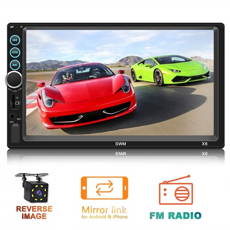 7 Inch Dubbel Din Autoradio Met Bluetooth Autoradio Tf Usb Fm Aux-In Radio O Presssn MP5 Speler ontvanger Ondersteuning Spiegel