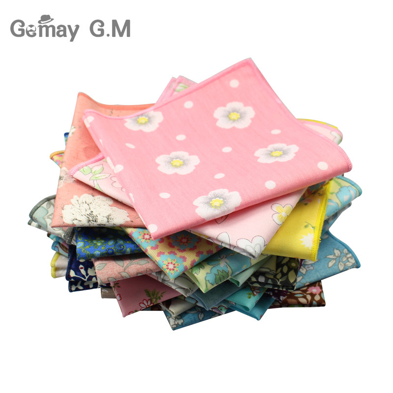Merk casual heren katoenen zakdoeken geweven bloemenprint pochet heren bruiloft feest zakdoek zachte handdoeken zakdoek