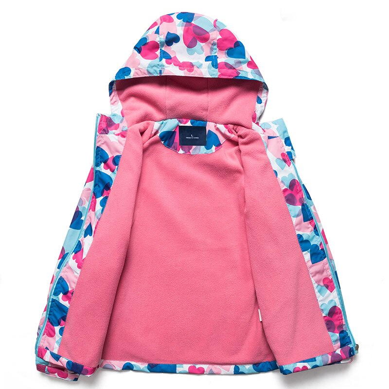 Piger vandtæt jakke børns udendørs vindtæt varm vindjakke frakke udendørs camping bjergbestigning hættekappe