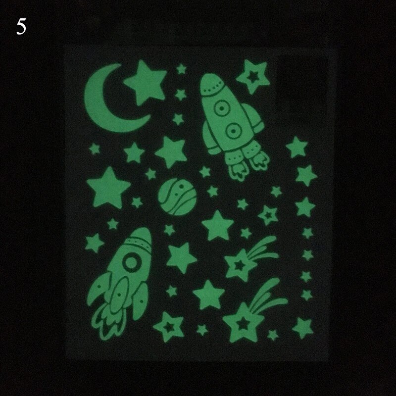 1PC Luminous Aufkleber Stern Fluoreszierende Aufkleber Schlafsaal DIY Kinderzimmer Wand Aufkleber Leucht Rund Glow Poster: 5