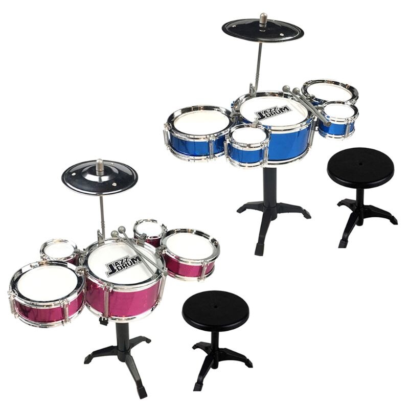 Kids Jazz Drum Set Musical Educational Instrument Mini Band Play Toy with Sticks