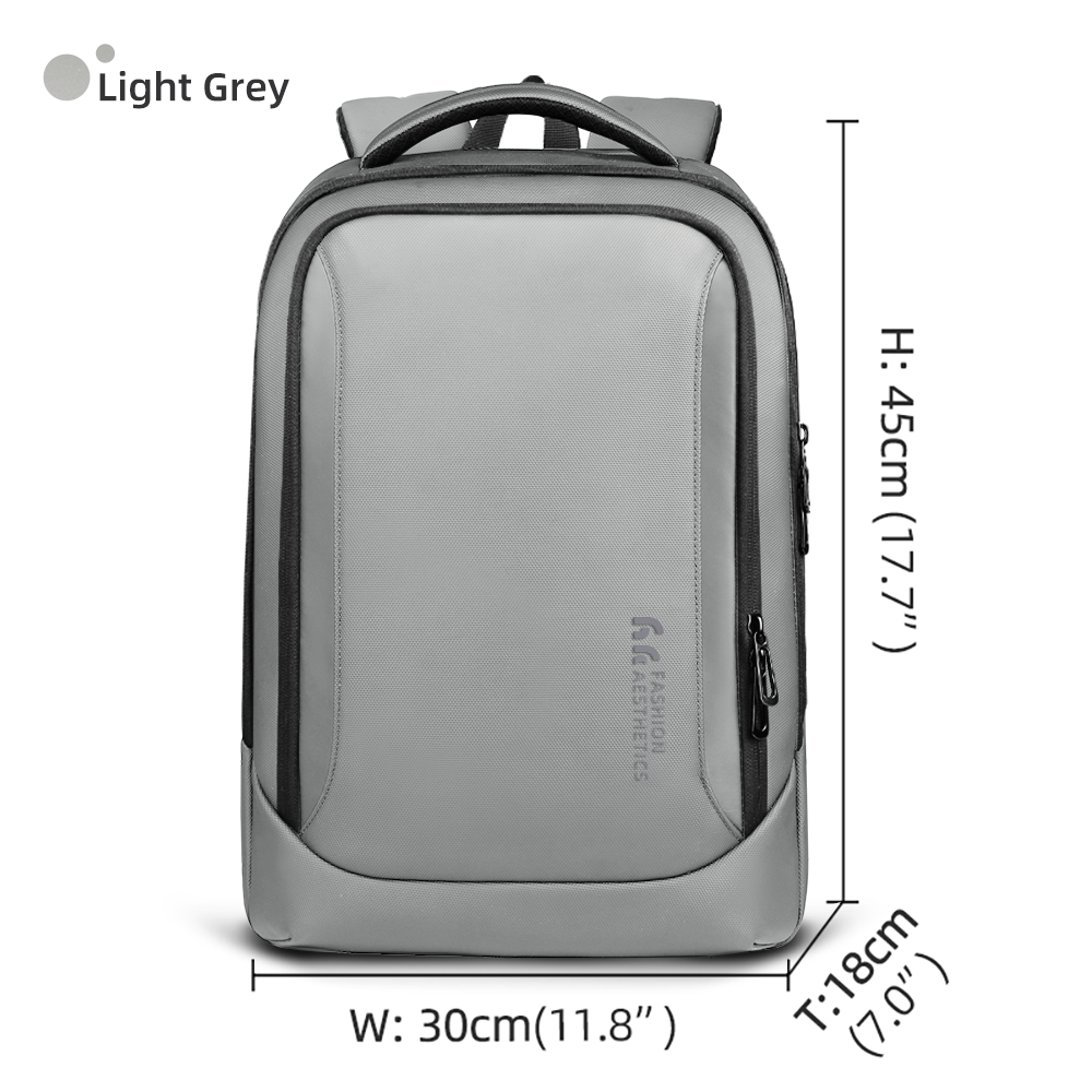 Heroic Knight Plecak podróżny służbowy Męski plecak na laptopa o dużej pojemności dla 15.6" Fashion Boy Plecak szkolny z portem USB: Jasno szary