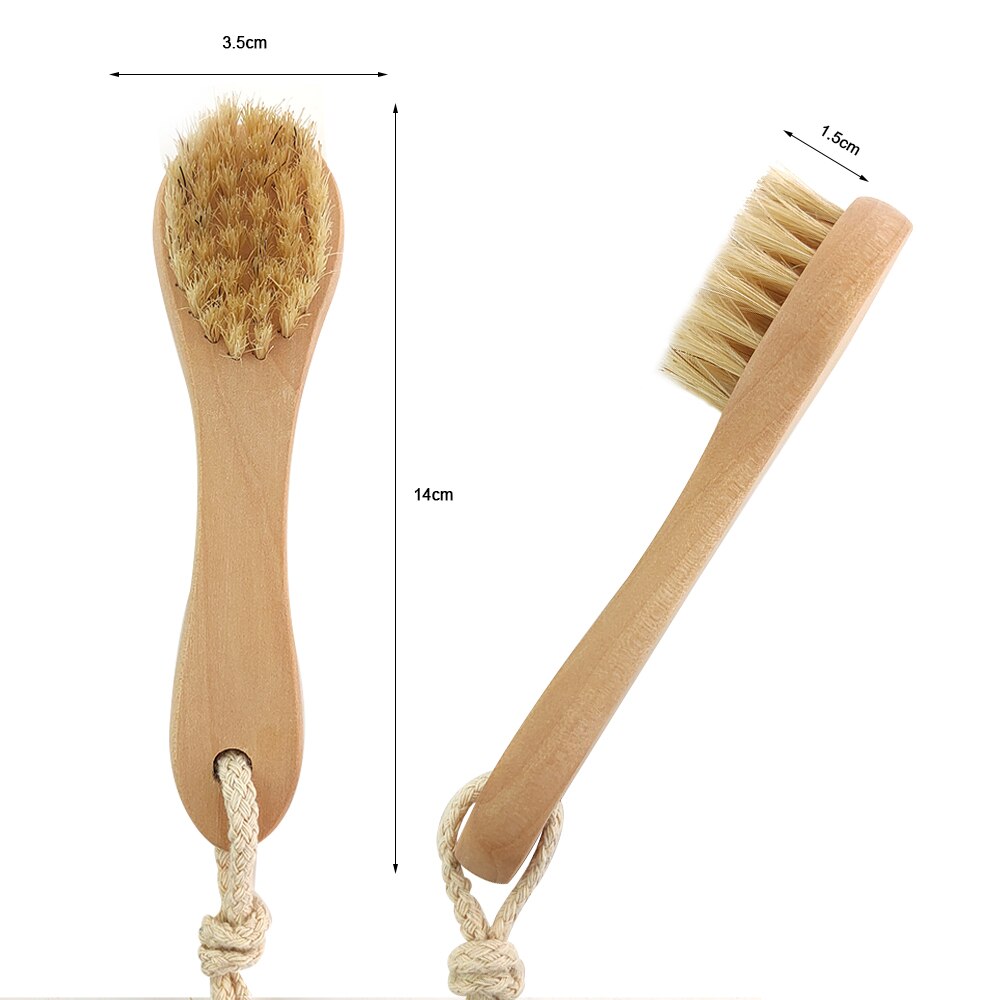 Cepillos exfoliantes de cerdas naturales para la cara, para cepillado y fregado en seco