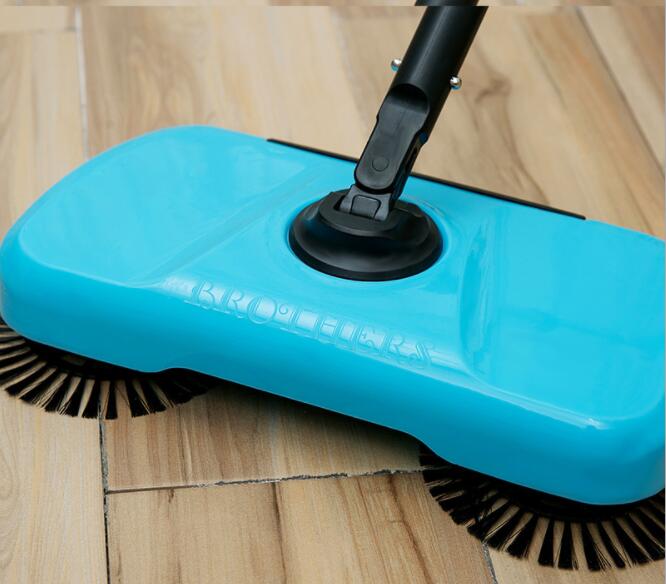 2 in 1 Portable mop Hand push lazy broom Household Hand-push sweeper: Blue