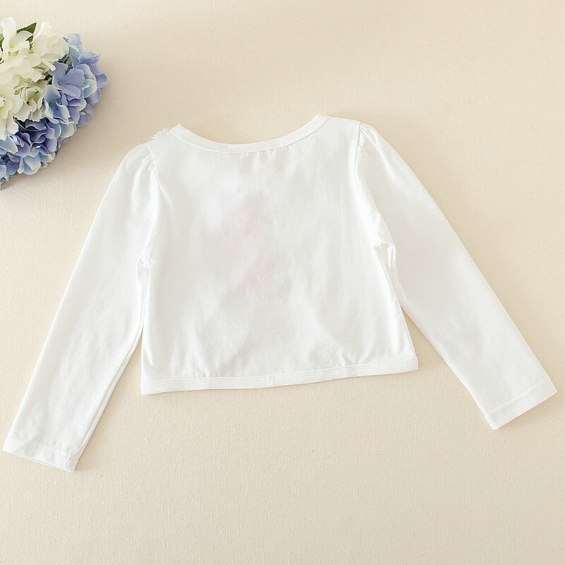 Holapinna småbarn jenter bomull cardigan barn langermet prinsesse jakke blomster jenter fest sjal baby kort rushguard kåpe 1-8y