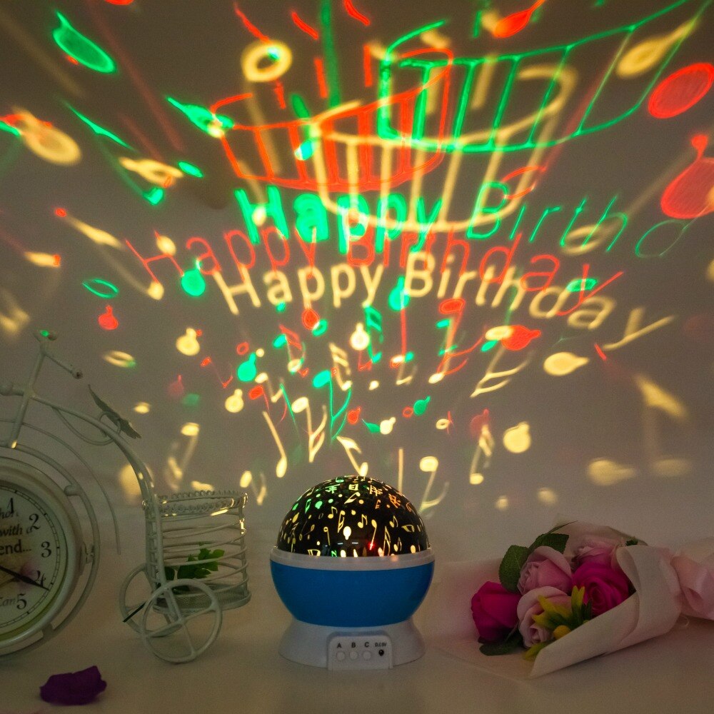 Roterende Nachtlampje Projector Spin Sterrenhemel Star Baby Slaap Romantische Lamp USB/AA Power