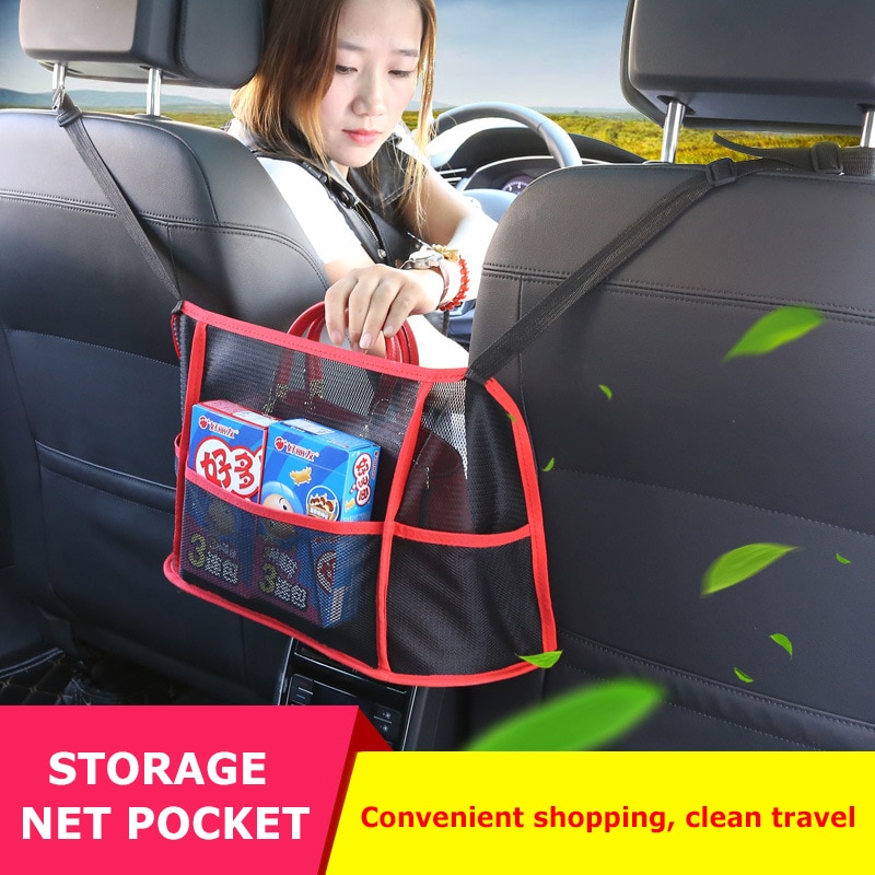 Car Seat Storage Net Pocket Storage Auto Interior Organizer Box Handbag Car Universal Hanging Store And Take Freely Bag