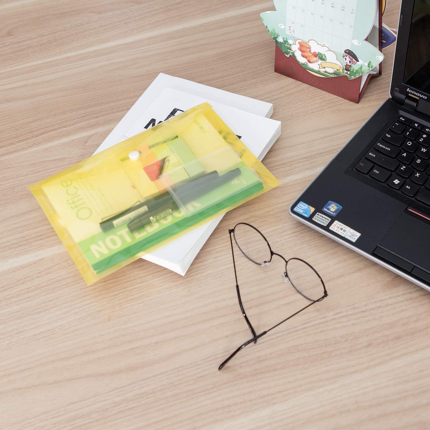 5pcs/Set A5 Poly Envelope Folder with Snap Button Clear Waterproof Plastic Document Protector Organizer for School Home Office