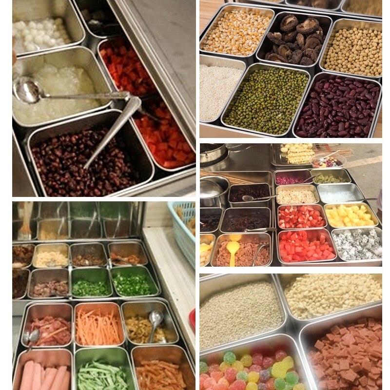 1-4-6-8Grids 201Stainless Steel Seasoning Box Rectangle Hotel Kitchen Supplies Multifunction 2020NEW Utensils