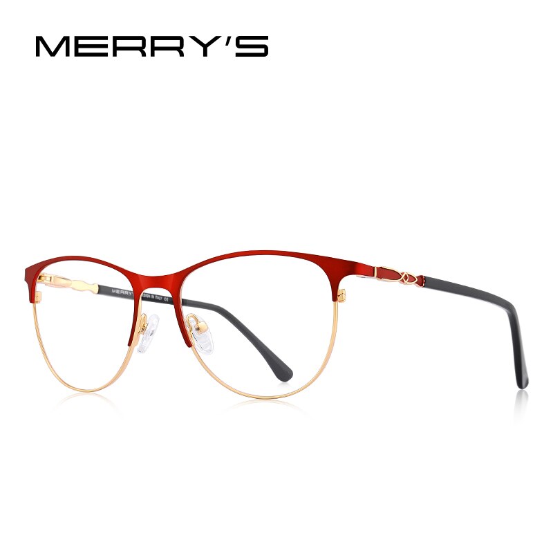 MERRYS DESIGN kobiety Retro oprawki do okularów kocie oczy damskie modne okulary korekcyjne okulary optyczne S2116: Czerwony