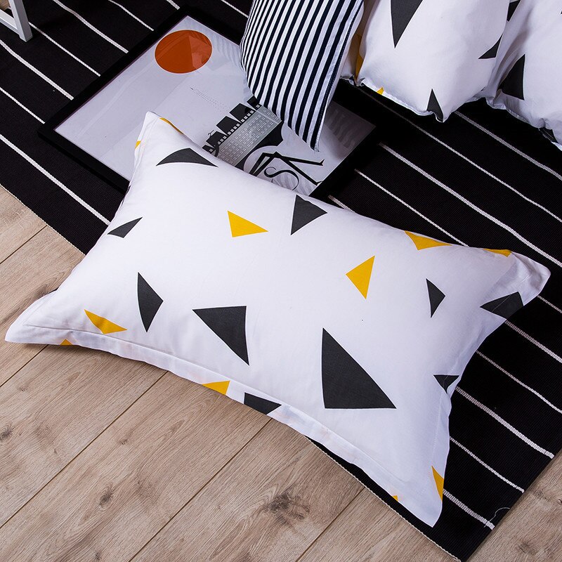 1 Piece Colorful Triangle Print Pillow Case 100% Polyester Geometric Pillowcase Children Adults Bedroom Use 48cm*74cm XF340-18