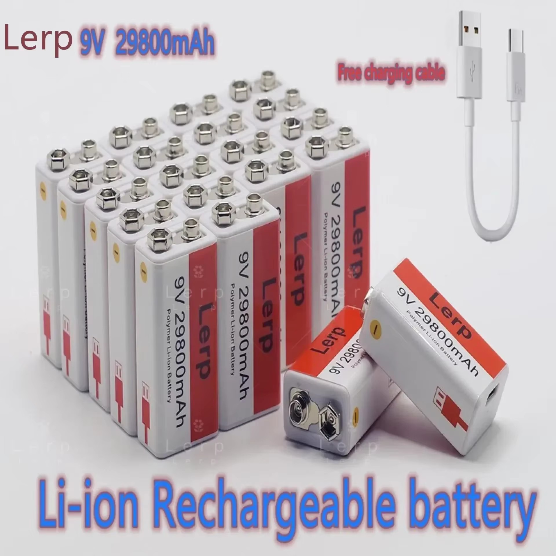 Bateria Oplaadbare Iones De Litio, Pila De 9V, 2024mAh, Mini Usb, Juguete, Microfoon Sosfono, Controle Remoto, Nut Ktv, 29800
