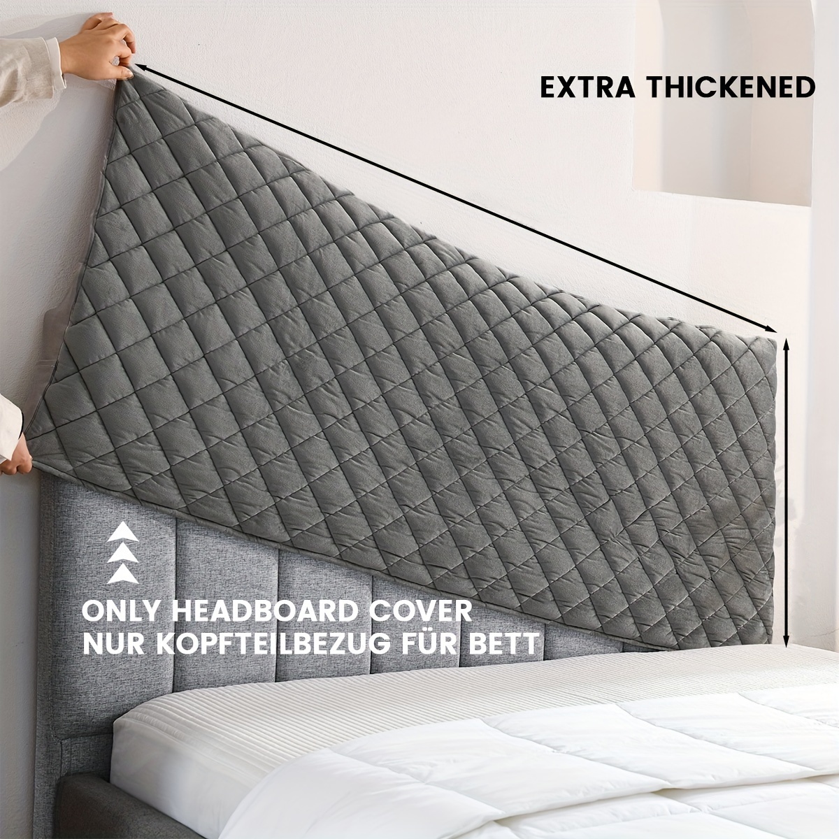 Headboard Cover Bed Back Dust Protector Cover Super Soft Solid Color Bed Haed Cover Quilte Head Cover: 180*220cm / Yellow
