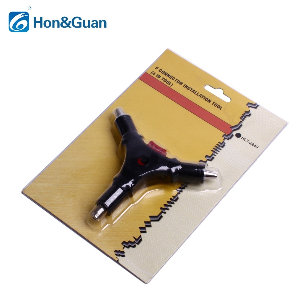 Hon & Guan 1pcs Hand Tool 4 in 1 Multifunctionele Netwerk Caxial Kabel Stripper F Connector Installatie Tool voor kabel RG59 RG6