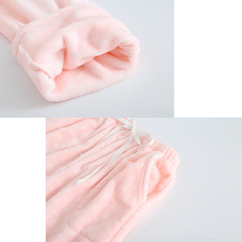 Pantalones de dormir de lunares para mujer, ropa de dormir de franela, holgada, gruesa y acogedora, con bolsillos adorables para estudiantes, combina con todo, Popular