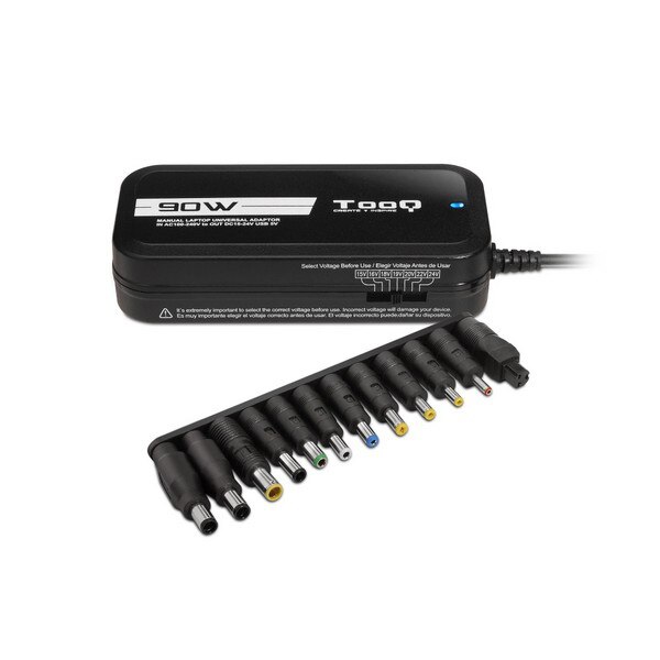 Laptop Charger TooQ TQLC-90BS02M 90W 12 Connectors Zwart