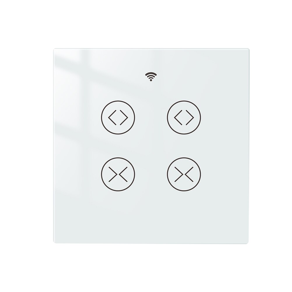 MoesHouse-Interruptor de doble cortina para persiana enrollable, Motor eléctrico con WiFi, RF, Tuya, 2 entradas, Google Home, Alexa, Smart Life: Switch EU White