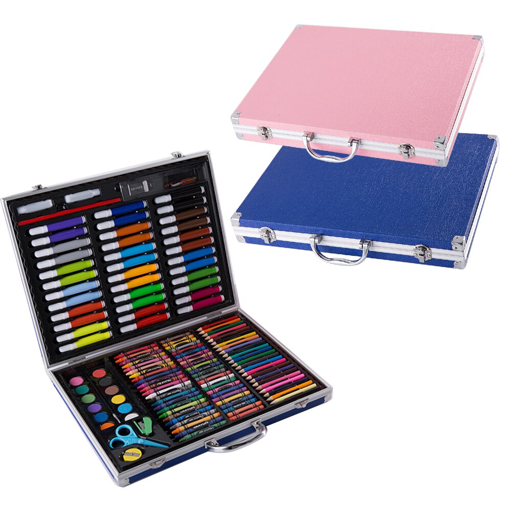 150pcs Painting Set Artist Student Watercolor Brush Aluminum Box Drawing Tools Crayon Art Birthday School Children Supplies