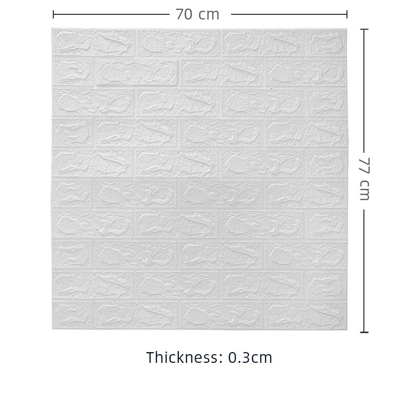 Paneles autoadhesivos 3D para pared, papel tapiz autoadhesivo, adhesivos para el salón, dormitorio, habitación de niños, papeles de ladrillo, decoración del hogar, 12 Uds.: white