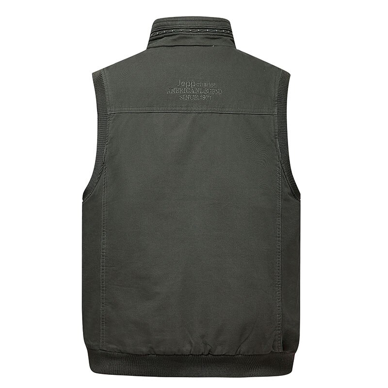 Winter Männer Sleeveless Kragen Jacke Multi Taschen Baumwolle Warme Dicke Weste Frühling Herbst Große Größe L-4XL Männlichen Fotografie Weste