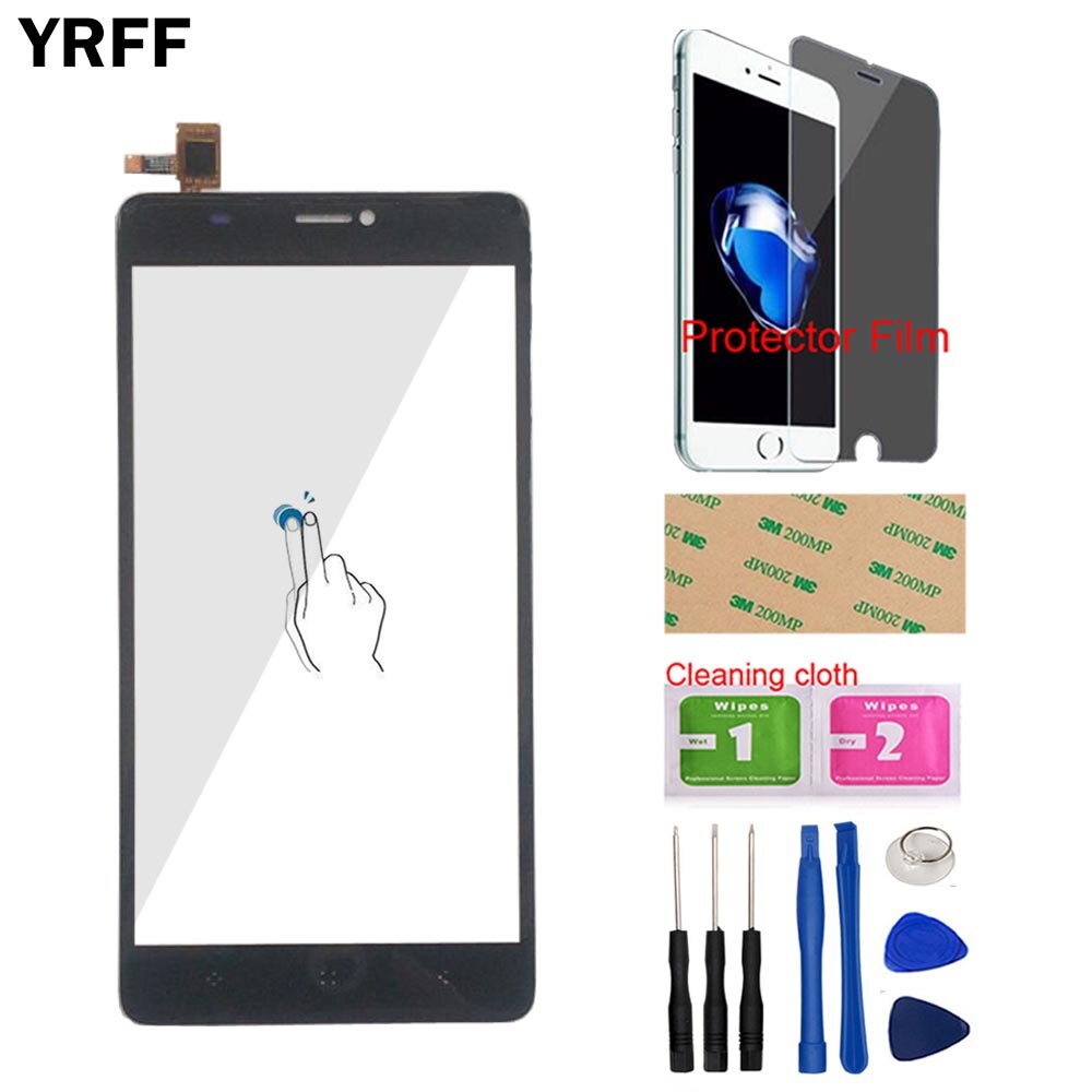 Pantalla táctil móvil de 6 pulgadas para Elephone C1 Max, Panel de Digitalizador de pantalla táctil, Sensor exterior frontal, herramientas de lente de vidrio, adhesivo: Black With Tools