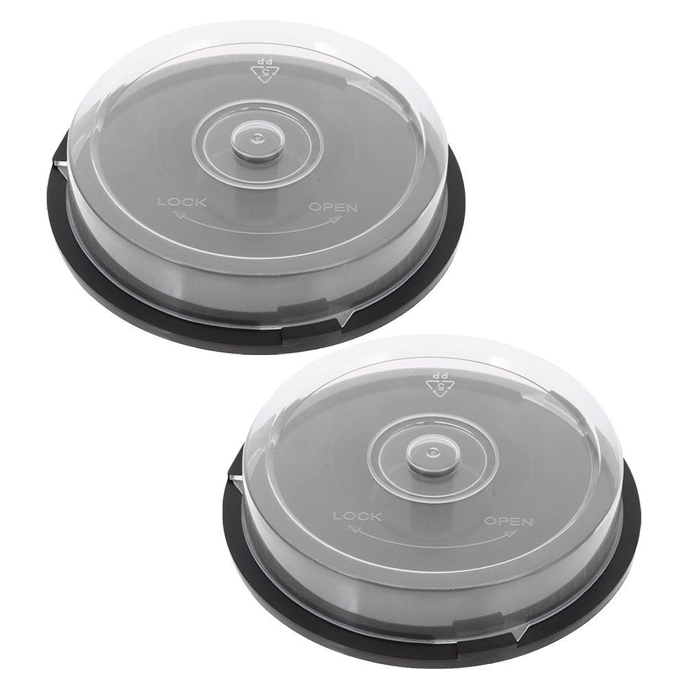 2 Pcs CD Empty Bucket Organizer Target Plastic Storage Holder Dvd Weight Container Cake Box