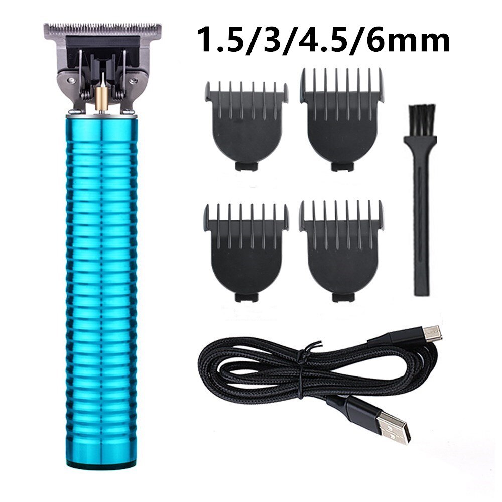 Cordless T blade Hair Trimmer Zero Barber Men Hair Clippers 1500mAh Beard Shaver Haircut Salon Electric USB Rechargeable Razor: 110446