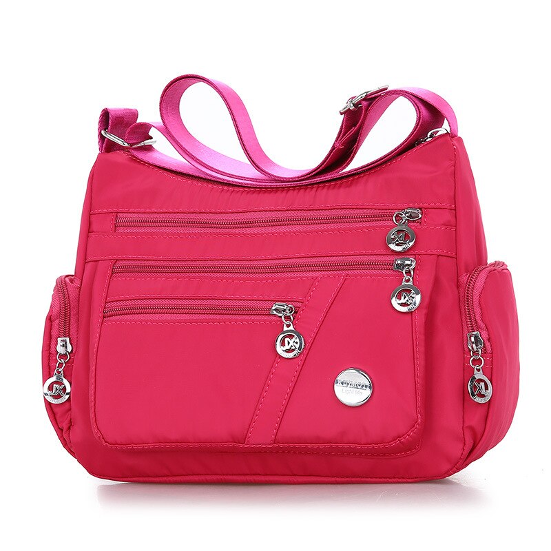 Borsa a tracolla multi-tasca Casual borsa a tracolla Oxford impermeabile borse moda borse da viaggio di grande capacità borsa sac: rosered