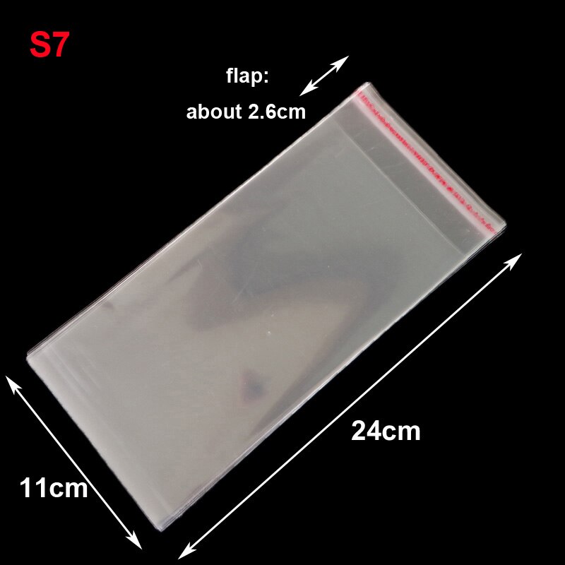 50pcs Resealable Plastic Transparent Bags Clear Cellophane Self-adhesive Plastic Opp Bag Packing Storage Poly Bag: 50pcs 11x24cm