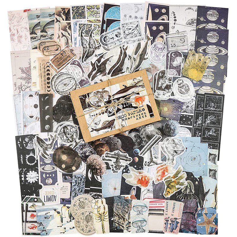200 Pcs Vintage Ephemera Pack Decoupage Papier Jun... – Grandado