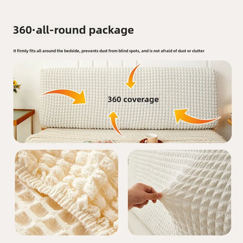 Effen kleur Hoofdeindehoes Tweepersoonsbed Bubble Plaid Elastisch Bedhoofdhoes Stofdichte hoofdsteunhoes voor woondecoratie Seguridadnica Diego Diego Anderson