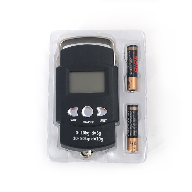 BECBI 110lb/50kg Electronic Weighing Scale Digital Fishing Postal Hanging Hook Scale with Measuring Tape Lcd scale