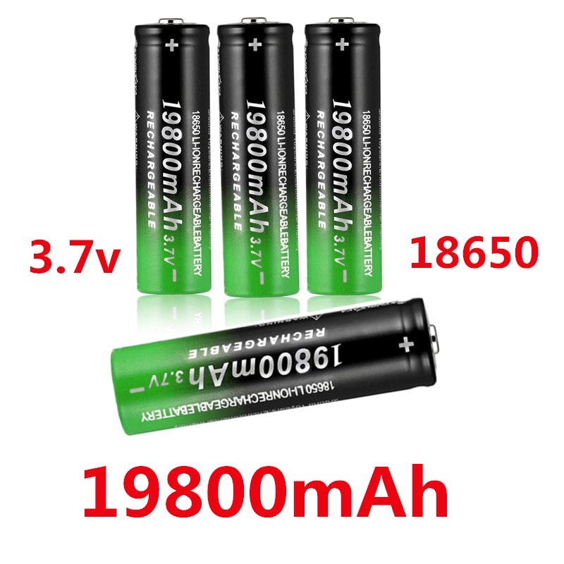 Batería de iones de litio para linterna LED o dispositivos electrónicos, batería recargable de 18650 mah, 19800 V, novedad de 3,7