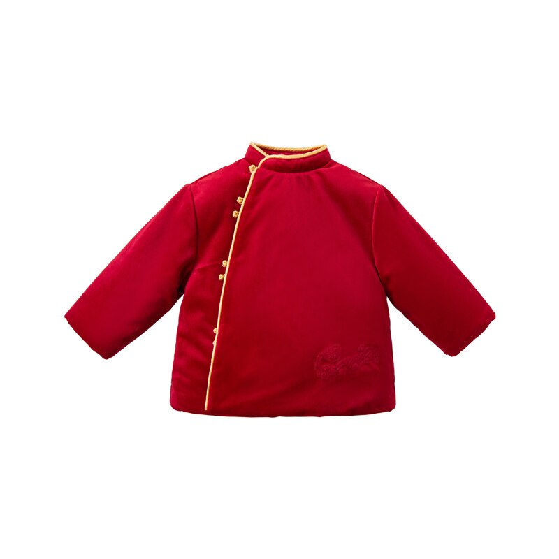 DBW16311 dave bella hiver bébé garçons style chinois bouton rembourré manteau enfants hauts infantile bambin vêtements d'extérieur: 3Y (90cm)