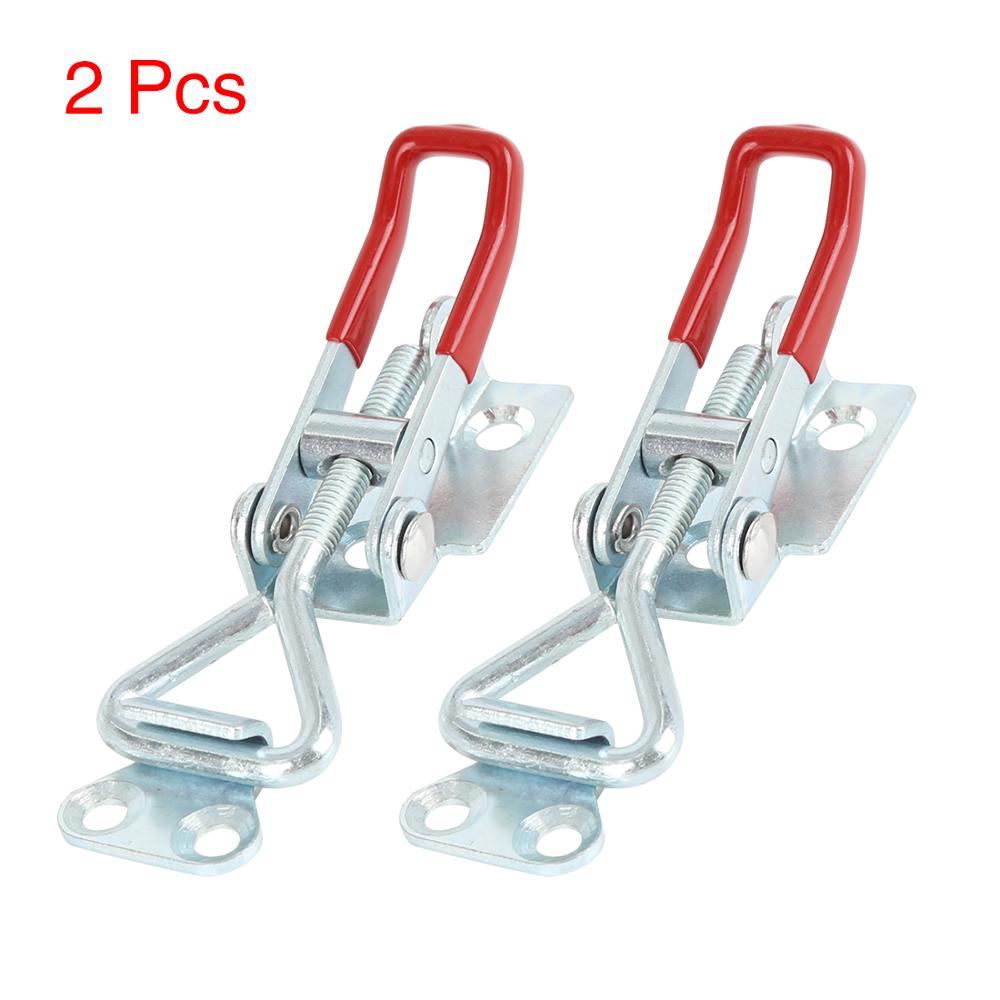 uxcell 2/4/6/8Pcs Car Adjustable Pull Latch Toggle Latch Clamp Hasp with keyhole/without hole 100Kg 220Lbs Holding Capacity 4001: 2Pcs With keyhole