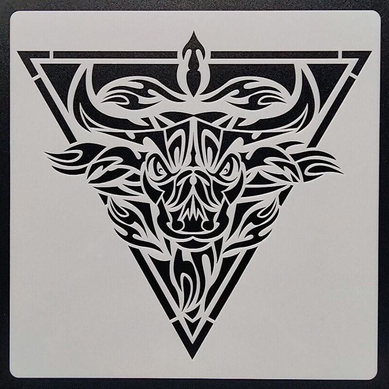 Pochoirs de dessin animé vieux loup, 20x20 Cm, pour meubles, murs, peinture, décoration, superposition plastique, bricolage, coloration, gaufrage, scrapbooking: h14