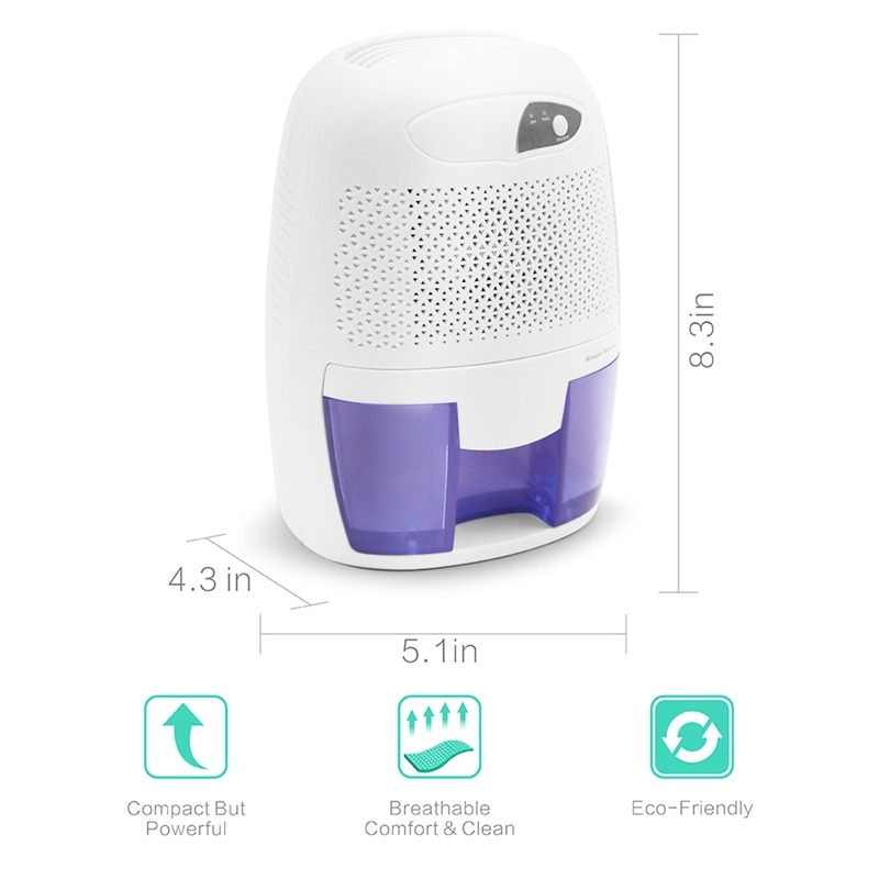 Mini Dehumidifier Air Purifier Moisture Damp Home Bedroom Bathroom Kitchen UK Plug