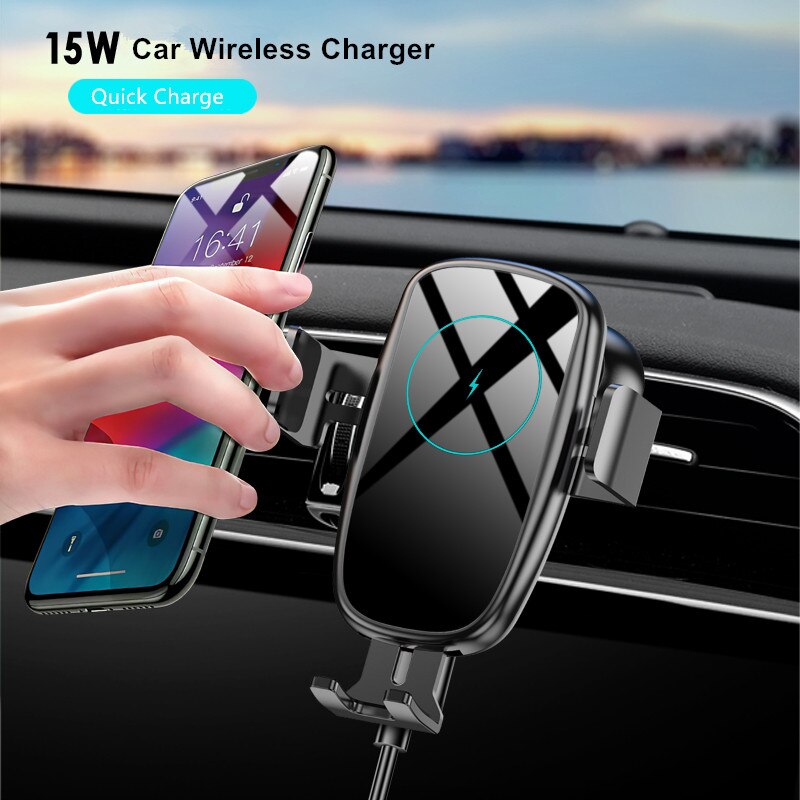 Automatic Clamping 10W Car Wireless Charger For iPhone XS Huawei LG Infrared Induction Qi Wireless Charger Car