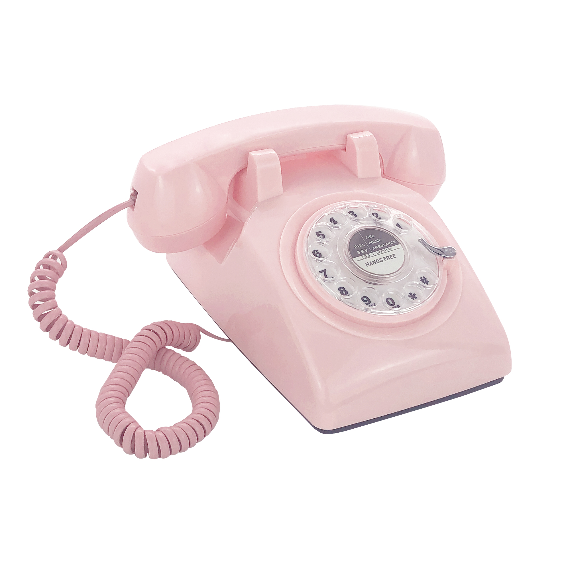 Téléphone portable rétro rose Vintage à cadran rotatif, téléphone fixe mains libres pour la maison/le bureau/l&#39;hôtel, téléphones anciens pour Senior